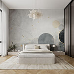 Papier peint Cercles abstraits dans des tons sourds