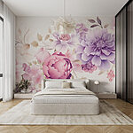 Papier peint Elégance florale dans des tons pastels