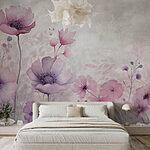 Papier peint Peinture de fleurs sur fond blanc