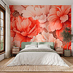 Papier peint Des fleurs vibrantes dans des teintes douces