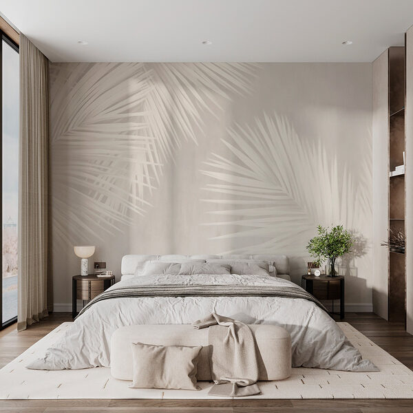 Papier peint Feuilles blanches sur fond blanc (UGS : w03374) Papier peint Papier peint Feuilles blanches sur fond blanc (UGS : w03374)