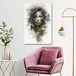 Tableaux Visage de femme avec des arbres en arrière-plan