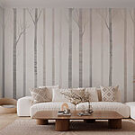 Papier peint Groupe d'arbres dans le brouillard
