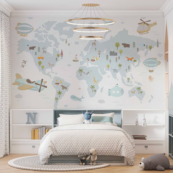 Papier peint Papier peint Carte du monde (UGS : w03392)