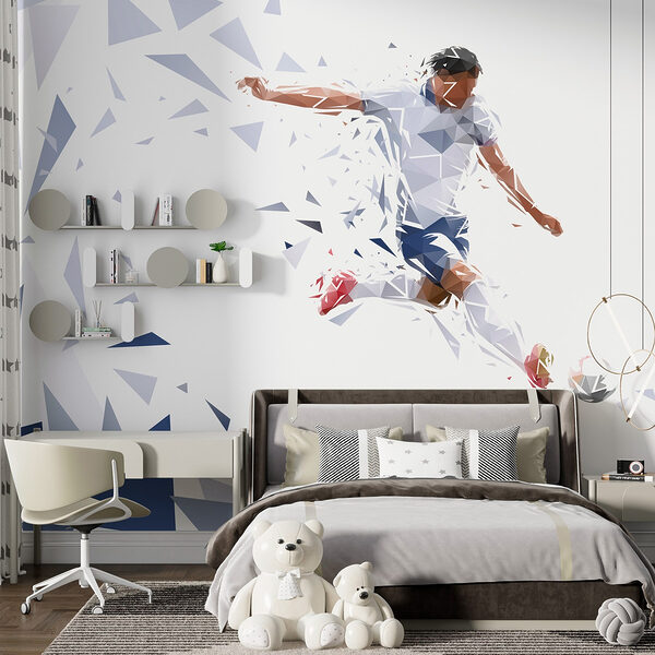 Papier peint Homme bottant un ballon de football