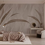 Papier peint Feuilles sereines sur un fond doux