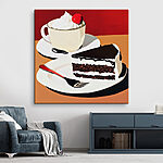 Tableaux Une part de gâteau et une tasse de café