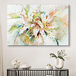 Tableaux Peinture de fleurs sur une surface blanche