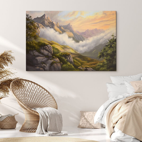 Tableaux Peinture de montagnes et de nuages