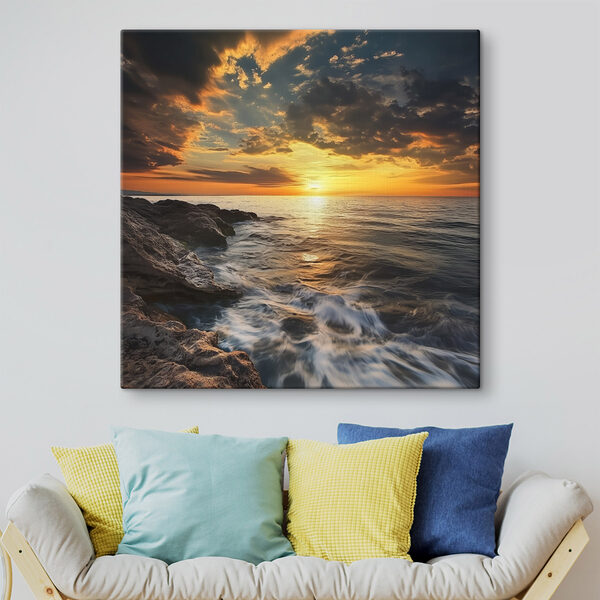 Coucher de soleil sur une étendue d'eau Tableaux Coucher de soleil sur une étendue d'eau