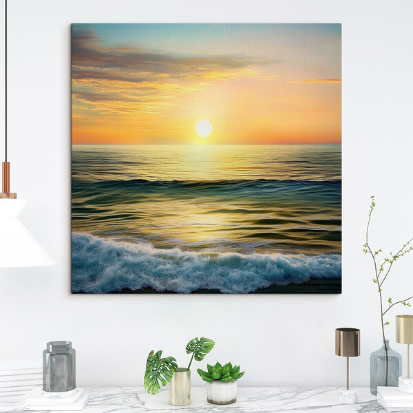 Coucher de soleil sur une étendue d'eau Tableaux Coucher de soleil sur une étendue d'eau
