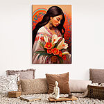 Tableaux Femme tenant des fleurs