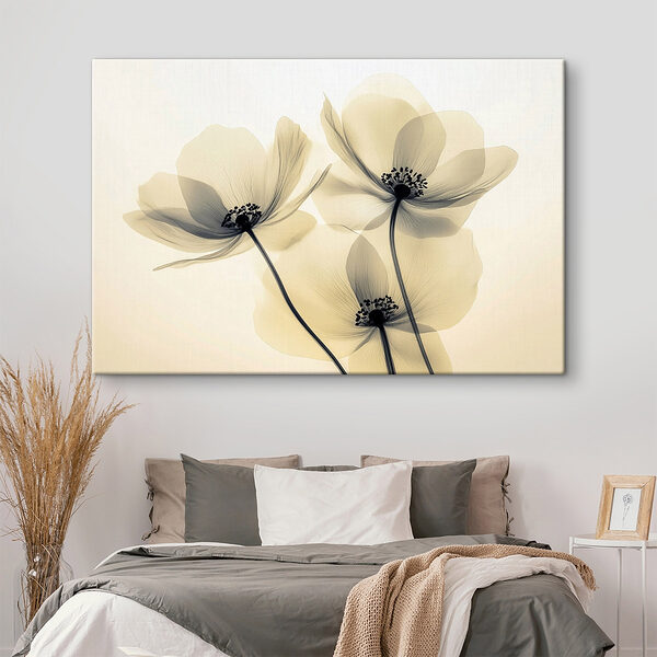 Tableaux Groupe de fleurs avec points noirs