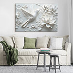 Tableaux Oiseau et fleur blancs