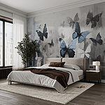 Papier peint Peinture de papillons en vol