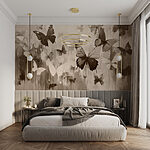 Papier peint Groupe de papillons en vol