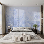 Papier peint Groupe de fleurs sur fond blanc
