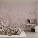 Papier peint Groupe de fleurs sur fond blanc