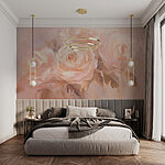 Papier peint Peinture de fleurs sur une surface blanche