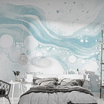 Papier peint Peinture aquarelle blanche et bleue