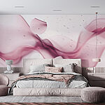 Papier peint Fumée violette sur fond blanc