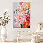 Tableaux Peinture de fleurs sur une surface blanche