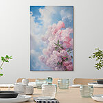 Tableaux Peinture d'un arbre avec des fleurs roses