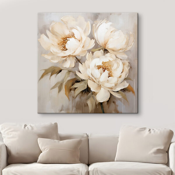 Tableaux Peinture de fleurs blanches