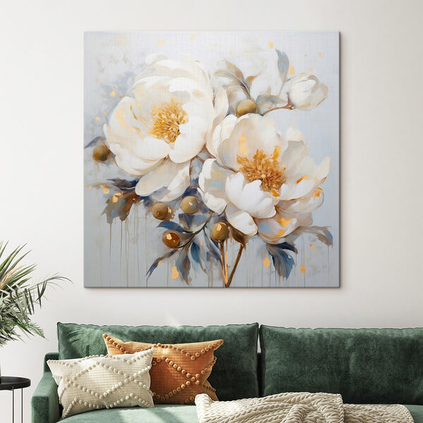 Tableaux Peinture de fleurs blanches