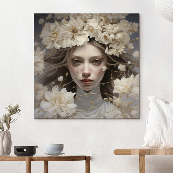 Tableaux Femme avec des fleurs dans les cheveux