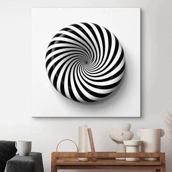Tableaux Objet tourbillonnant noir et blanc