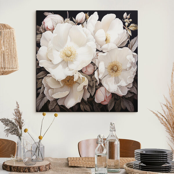 Tableaux Peinture de fleurs blanches