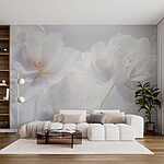 Papier peint Groupe de fleurs blanches
