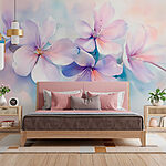Papier peint Groupe de fleurs violettes
