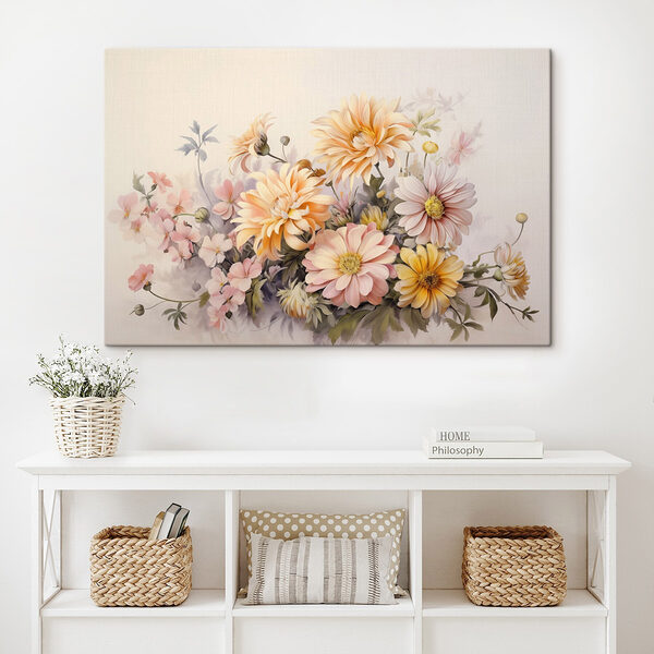 Peinture de fleurs sur fond blanc Tableaux Peinture de fleurs sur fond blanc