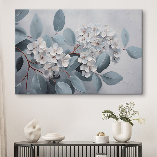 Peinture de fleurs et de feuilles blanches Tableaux Peinture de fleurs et de feuilles blanches