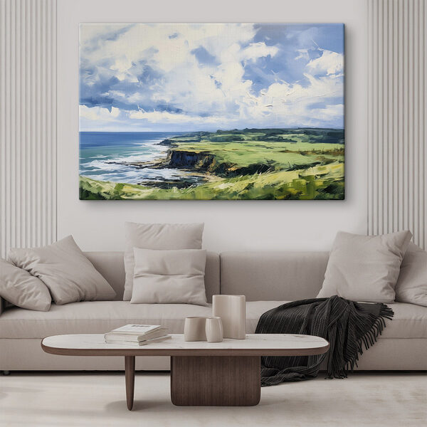 Peinture d'un paysage avec une falaise et de l'eau Tableaux Peinture d'un paysage avec une falaise et de l'eau