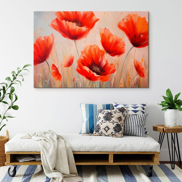 Peinture de fleurs rouges Tableaux Peinture de fleurs rouges