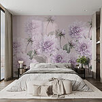 Papier peint Groupe de fleurs violettes