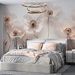 Papier peint Groupe de fleurs blanches