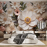 Papier peint Groupe de fleurs en papier