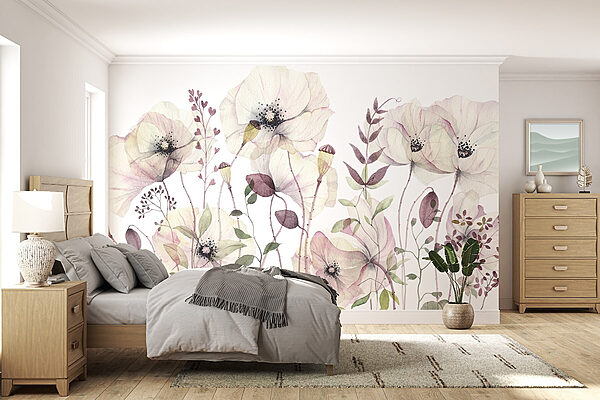 Des fleurs douces dans des tons pastel Papier peint Des fleurs douces dans des tons pastel