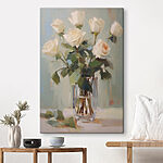 Tableaux Peinture d'un vase de roses blanches