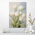 Tableaux Peinture de tulipes blanches
