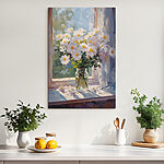 Tableaux Peinture de fleurs dans un bocal en verre