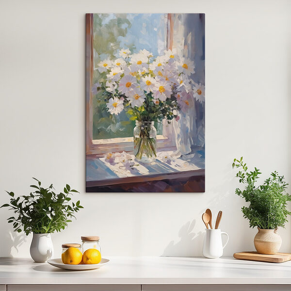Peinture de fleurs dans un bocal en verre Tableaux Peinture de fleurs dans un bocal en verre