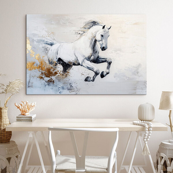 Peinture d'un cheval blanc Tableaux Peinture d'un cheval blanc
