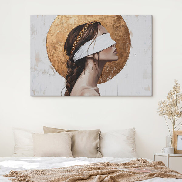 Peinture d'une femme avec un bandeau sur les yeux Tableaux Peinture d'une femme avec un bandeau sur les yeux