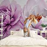 Papier peint Fleurs délicates dans des tons pastels