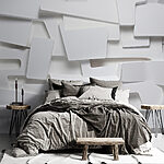 Papier peint Mur blanc avec de nombreux rectangles